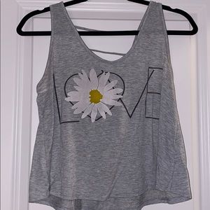 Grey sunflower tank